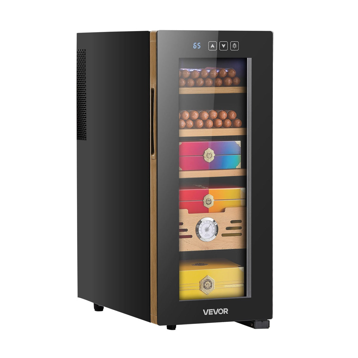VEVOR Electric Humidor, 33L, 250 Counts Electric Cigar Humidor Cabinet with Cooling Temperature Control, Spanish Cedar Wood Shelves & Drawers, Mechanical Hygrometer, 4 Layers, Cooler for Household - DXQBSJBDTZL3GV9GJ001V1 - view 1