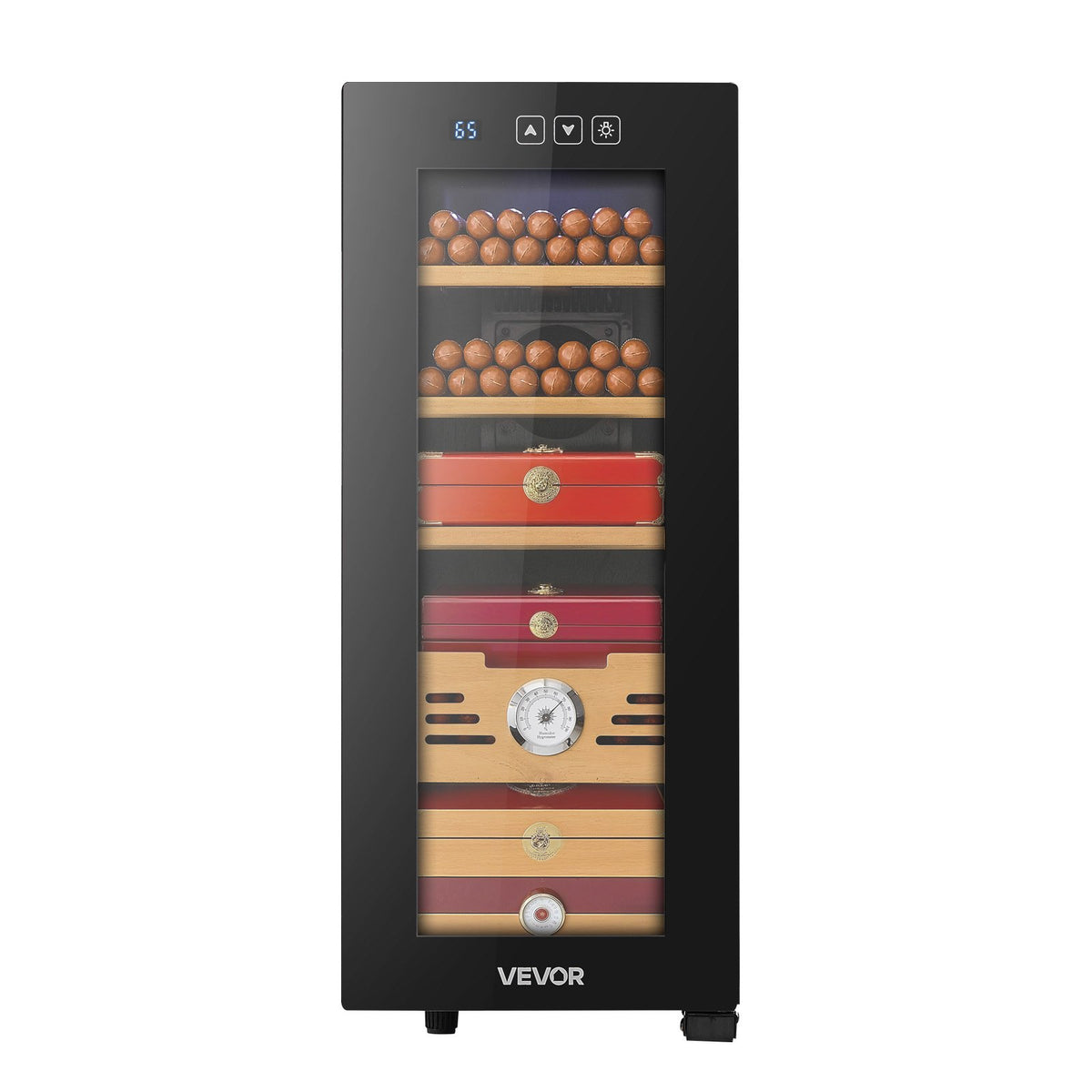 VEVOR Electric Humidor, 33L, 250 Counts Electric Cigar Humidor Cabinet with Cooling Temperature Control, Spanish Cedar Wood Shelves & Drawers, Mechanical Hygrometer, 4 Layers, Cooler for Household - DXQBSJBDTZL3GV9GJ001V1 - view 10