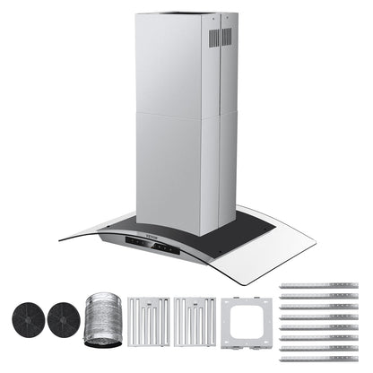 VEVOR Range Hood, 30 inch Chimney-Style Ceiling Mount Vent, 800 CFM Stainless Steel Kitchen Stove Hood with Gesture & Touch Control, LED Light, Baffle Filters, Ducted/Ductless Convertible - DXSCYYJ30INCJFDILV1 - view 10