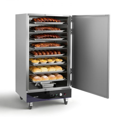 VEVOR Electric Hot Box Food Warmer, 8-Tier Commercial Warming Cabinet with Water Tray, Single-Door and Adjustable Shelves, Stainless Steel Food Warmer Cabinet, for Restaurant, Kitchen, Pizza, Chicken - DXSPBWJBXG8CCPARY001V1 - view 2