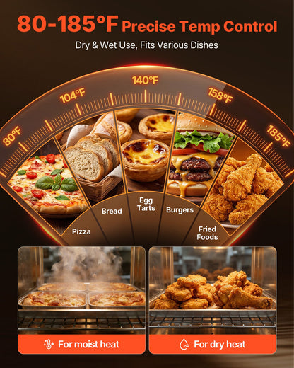 VEVOR Electric Hot Box Food Warmer, 8-Tier Commercial Warming Cabinet with Water Tray, Single-Door and Adjustable Shelves, Stainless Steel Food Warmer Cabinet, for Restaurant, Kitchen, Pizza, Chicken - DXSPBWJBXG8CCPARY001V1 - view 5