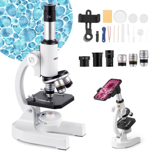 VEVOR Microscope for Kids Adults, 40X-2000X Professional Compound Microscope Mobile Phone Adapter with LED Light, for Laboratory, School, Home, Education - DXWJ4X10X40XV6Z4A001V5 - view 2