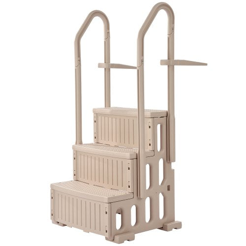 VEVOR Swimming Pool Ladder, 3-Step Double Handrails Stairs with Non-slip Heavy Duty Steps, Max Load Capacity 400 lbs, for 36-48 Inch Inground & Above-ground Pools of Any Decking Surface, Taupe - DXYCTLTSFSSLFPJ4ZV0 - view 2