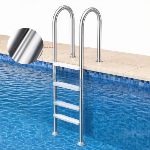 VEVOR Swimming Pool Ladder, 4-Step Double Handrails Stairs with Non-slip Heavy Duty Steps, Stainless Steel Load Capacity 265 lbs, for 54 In Inground Pools with Mounted Deck Board Indoor & Outdoor - DXYCTTBGGBXGT35OAV0 - view 2