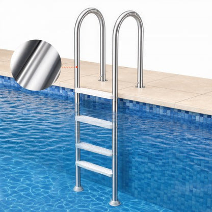 VEVOR Swimming Pool Ladder, 4-Step Double Handrails Stairs with Non-slip Heavy Duty Steps, Stainless Steel Load Capacity 265 lbs, for 54 In Inground Pools with Mounted Deck Board Indoor & Outdoor - DXYCTTBGGBXGT35OAV0 - view 2