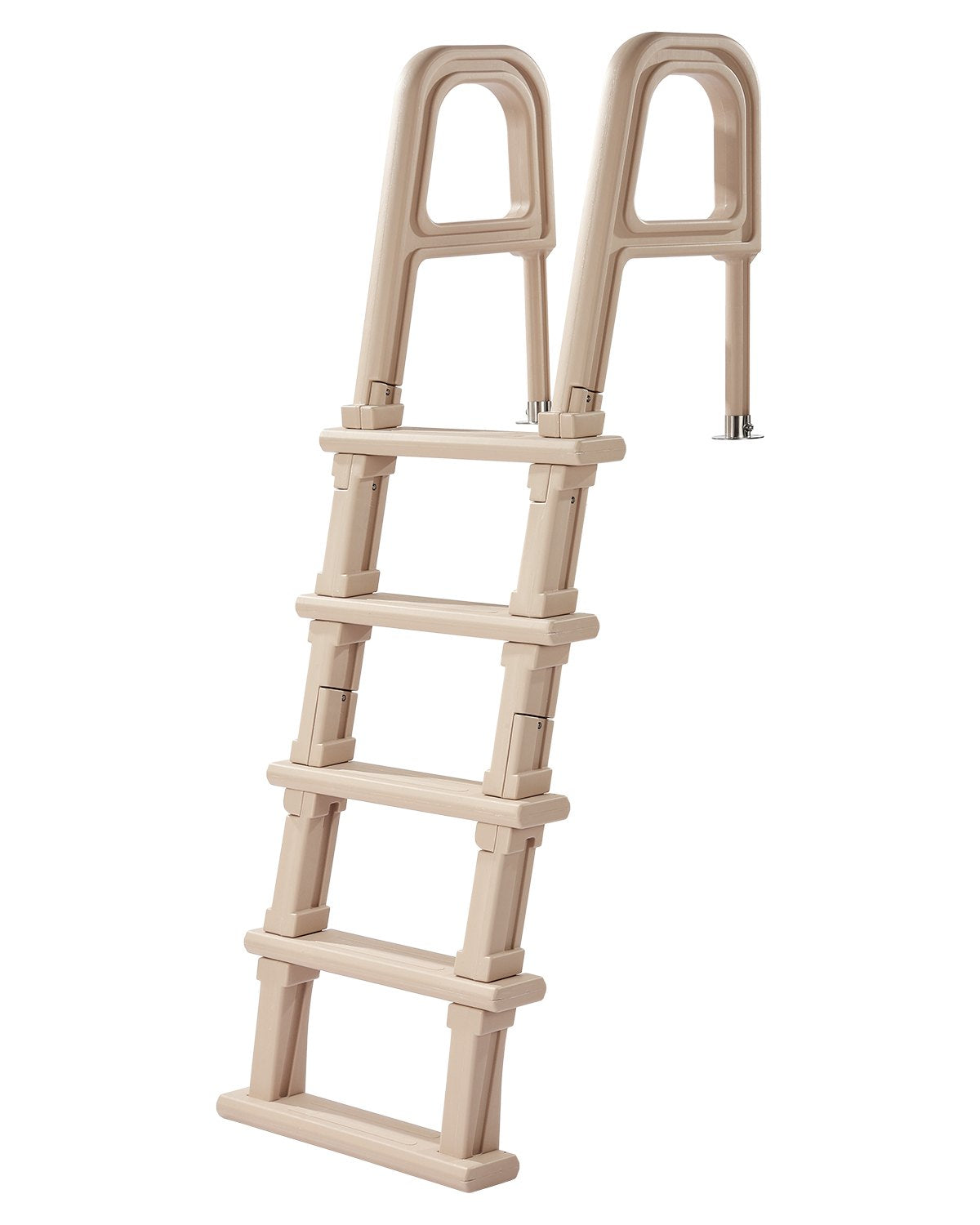 VEVOR Swimming Pool Ladder, Inclined 5-Step Double Handrails Stair, Non-slip Heavy Duty Step, Load Capacity 300 lb, for 48-54" Inground & Above-ground Pools of Any Deck Surface Indoor & Outdoor, Taupe - DXYCTTBGGSLHJ6UMVV0 - view 1