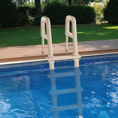 VEVOR Swimming Pool Ladder, Inclined 5-Step Double Handrails Stair, Non-slip Heavy Duty Step, Load Capacity 300 lb, for 48-54" Inground & Above-ground Pools of Any Deck Surface Indoor & Outdoor, Taupe - DXYCTTBGGSLHJ6UMVV0 - view 9