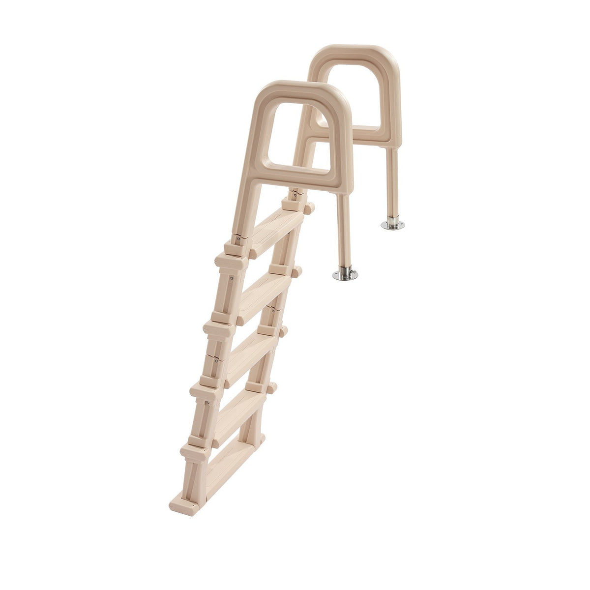 VEVOR Swimming Pool Ladder, Inclined 5-Step Double Handrails Stair, Non-slip Heavy Duty Step, Load Capacity 300 lb, for 48-54" Inground & Above-ground Pools of Any Deck Surface Indoor & Outdoor, Taupe - DXYCTTBGGSLHJ6UMVV0 - view 10