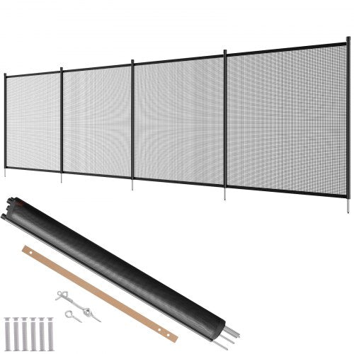 VEVOR Pool Fence, 4 x 12 FT Pool Fences for Inground Pools, Removable Child Safety Pool Fencing, Easy DIY Installation Swimming Pool Fence, 340gms Teslin PVC Pool Fence Mesh Protects Kids and Pets - DXYCWL412FTH374E1V0 - view 2