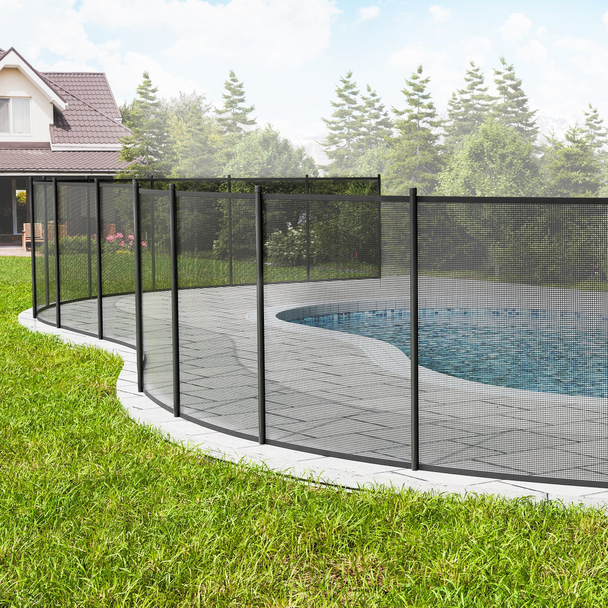 VEVOR Pool Fence, 4 x 12 FT Pool Fences for Inground Pools, Removable Child Safety Pool Fencing, Easy DIY Installation Swimming Pool Fence, 340gms Teslin PVC Pool Fence Mesh Protects Kids and Pets - DXYCWL412FTH374E1V0 - view 9