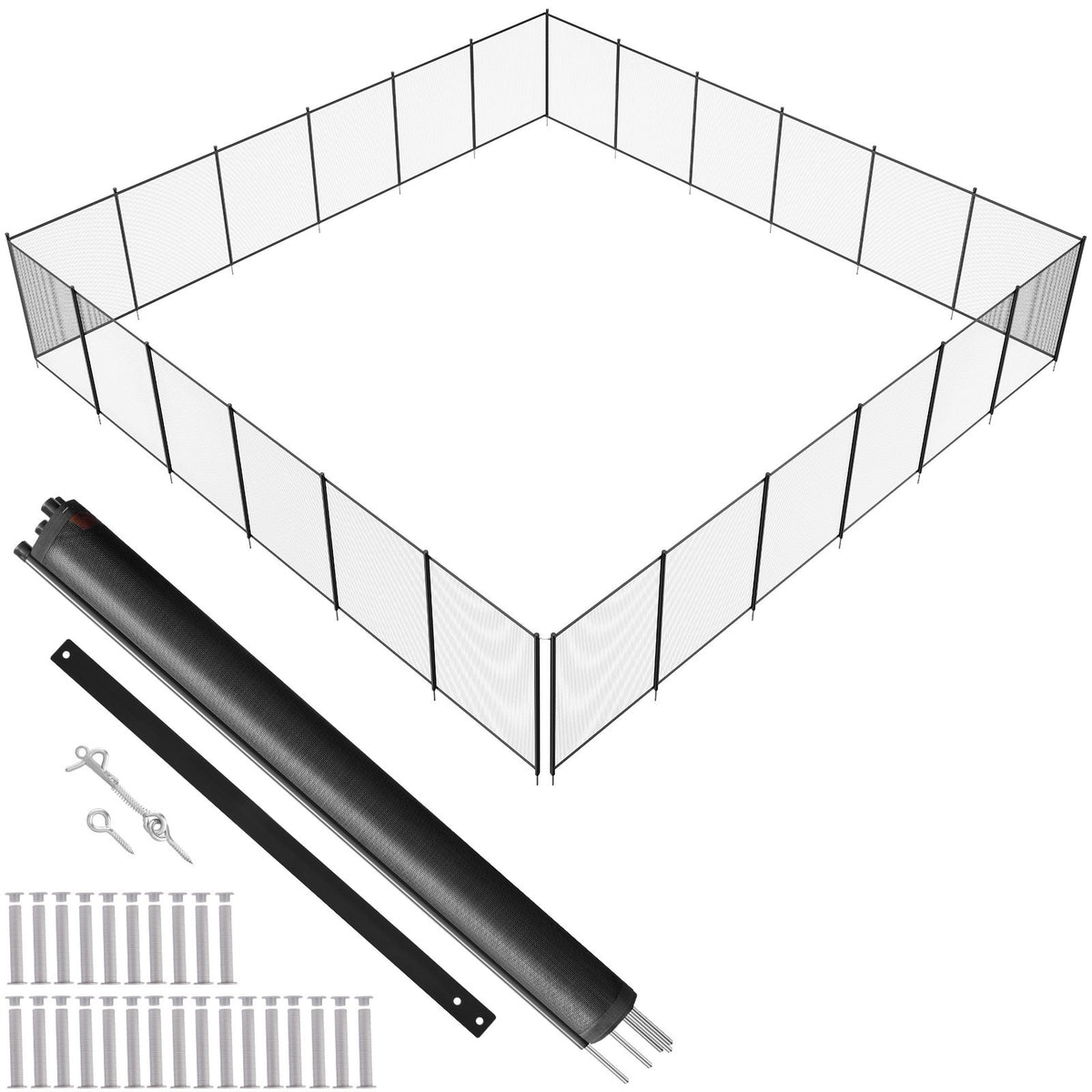 VEVOR Pool Fence, 4 x 72 FT Pool Fences for Inground Pools, Removable Child Safety Pool Fencing, Easy DIY Installation Swimming Pool Fence, 340gms Teslin PVC Pool Fence Mesh Protects Kids and Pets - DXYCWL472FTH8LOXPV0 - view 1
