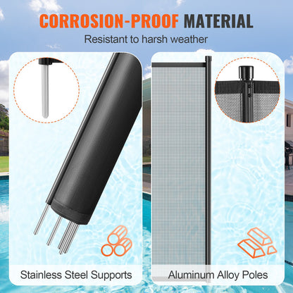 VEVOR Pool Fence, 4 x 72 FT Pool Fences for Inground Pools, Removable Child Safety Pool Fencing, Easy DIY Installation Swimming Pool Fence, 340gms Teslin PVC Pool Fence Mesh Protects Kids and Pets - DXYCWL472FTH8LOXPV0 - view 4