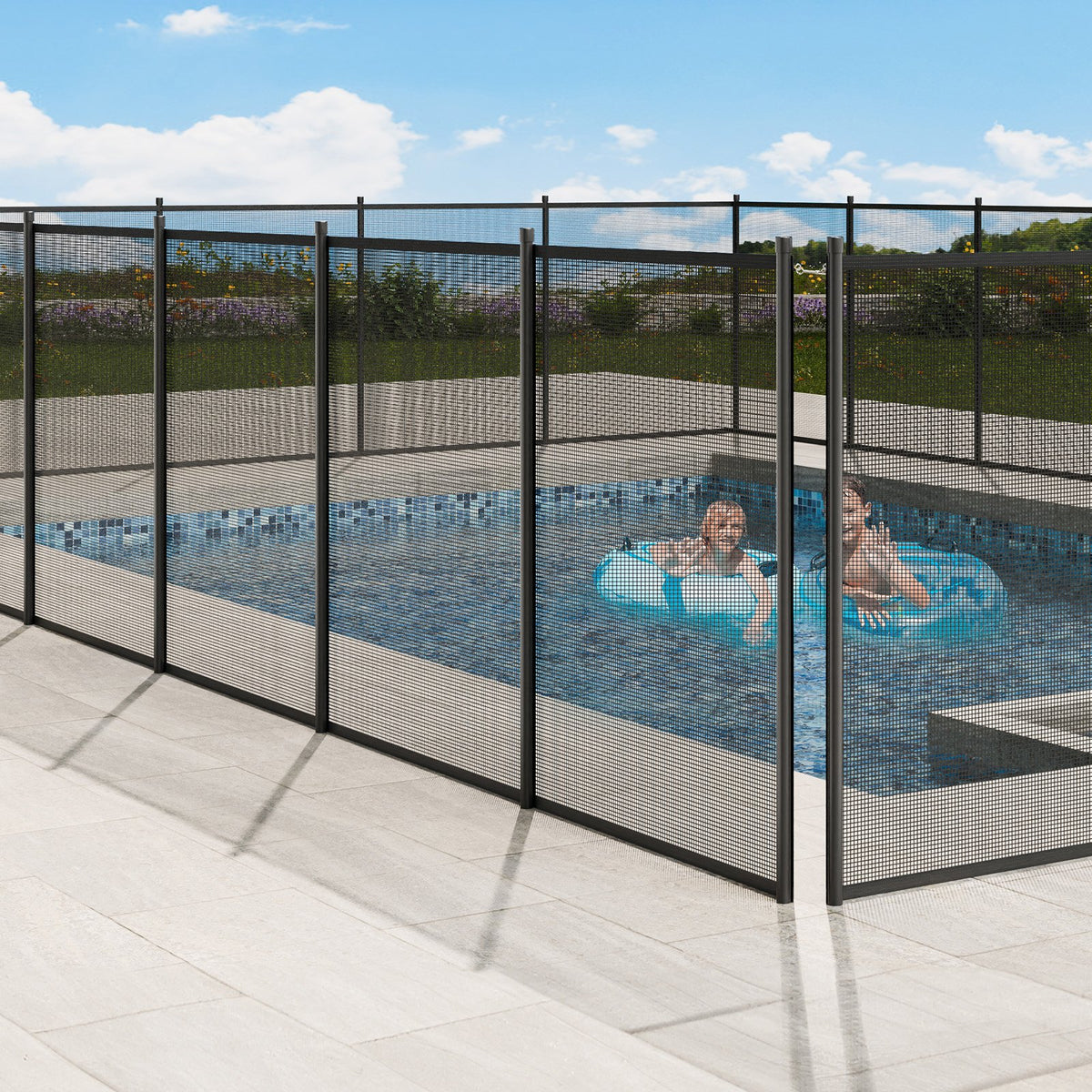 VEVOR Pool Fence, 4 x 72 FT Pool Fences for Inground Pools, Removable Child Safety Pool Fencing, Easy DIY Installation Swimming Pool Fence, 340gms Teslin PVC Pool Fence Mesh Protects Kids and Pets - DXYCWL472FTH8LOXPV0 - view 9