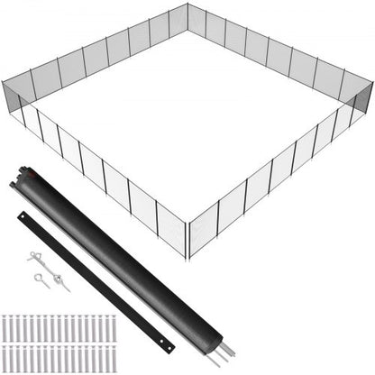 VEVOR Pool Fence, 4 x 96 FT Pool Fences for Inground Pools, Removable Child Safety Pool Fencing, Easy DIY Installation Swimming Pool Fence, 340gms Teslin PVC Pool Fence Mesh Protects Kids and Pets - DXYCWL496FTHZS0ESV0 - view 2