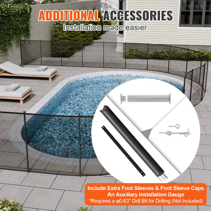 VEVOR Pool Fence, 4 x 96 FT Pool Fences for Inground Pools, Removable Child Safety Pool Fencing, Easy DIY Installation Swimming Pool Fence, 340gms Teslin PVC Pool Fence Mesh Protects Kids and Pets - DXYCWL496FTHZS0ESV0 - view 7