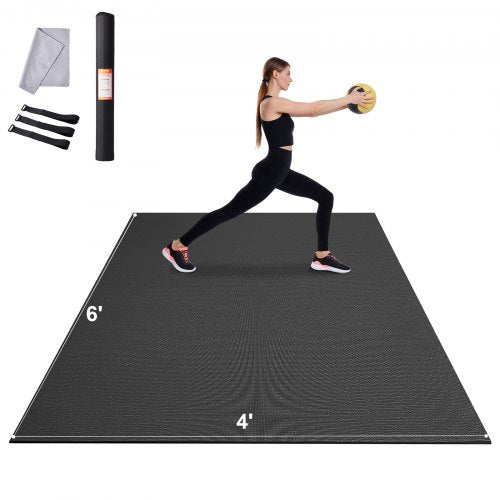 VEVOR Exercise Mat, Non Slip High Density Premium Yoga Mat, Exercise Yoga Mat for Men & Women, Fitness & Exercise Mat with Bag & Carry Strap, for All Types of Home Yoga, Pilate & Floor Workout (6x4ft) - DXYJD4YC6YC0WR5E5V0 - view 2