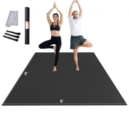VEVOR Exercise Mat, Non Slip High Density Premium Yoga Mat, Exercise Yoga Mat for Men & Women, Fitness & Exercise Mat with Bag & Carry Strap, for All Types of Home Yoga, Pilate & Floor Workout (8x6ft) - DXYJD6YC8YC0B74WBV0 - view 2