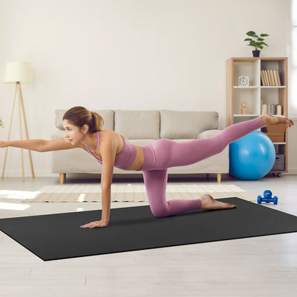 VEVOR Exercise Mat, Non Slip High Density Premium Yoga Mat, Exercise Yoga Mat for Men & Women, Fitness & Exercise Mat with Bag & Carry Strap, for All Types of Home Yoga, Pilate & Floor Workout (8x6ft) - DXYJD6YC8YC0B74WBV0 - view 9