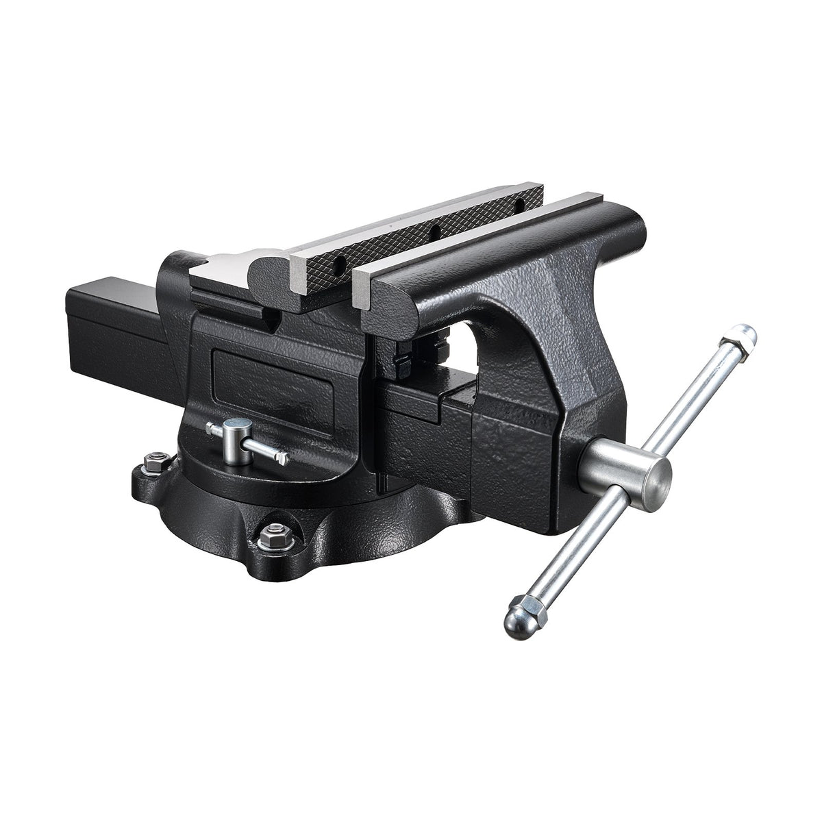 VEVOR Heavy Duty Bench Vise, 10" Jaw Width, Multi-Purpose Ductile Iron Bench Vise with Anvil and 360-Degree Locking Swivel Base, 4.3" Throat Depth, 10" Max Jaw Opening, for Drilling, Pipe Cutting - DXZSDGNTQ10IR5YII001V0 - view 10