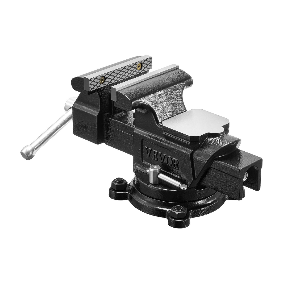VEVOR Heavy Duty Bench Vise, 4" Jaw Width, Multi-Purpose Ductile Iron Bench Vise with Anvil and 360-Degree Locking Swivel Base, 2.24" Throat Depth, 4.7" Max Jaw Opening, for Drilling, Pipe Cutting - DXZSDGNTQ4INR4MN8001V0 - view 10