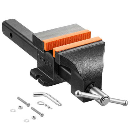 VEVOR Truck Hitch Vise, 6" Jaw Width, Heavy Duty Ductile Iron Bench Vise with Anvil, 1 Pair Magnetic Jaw Pads, Pin, 3.54" Throat Depth, 5.6" Max Jaw Opening, Multi-Purpose, for Truck Trailer Receiver - DXZSDGNTQ6IN8XU3P001V0 - view 1