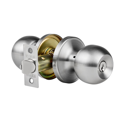VEVOR Keyed Entry Door Knob, Satin Nickel Door Knob with Round Ball, Keyed Exterior & Thumb Turn Lock Interior, All Metal Doorknobs Hardware with Lock and Keys, Modern Design for Bedroom & Bathroom - DYCMBSDMN1G06W78F001V0 - view 10