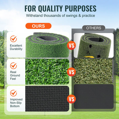 VEVOR Golf Hitting Mat, 5x4ft Artificial Turf Golf Hitting Mat, Golf Hitting Training Aids with 6 Golf Tees, Golf Practice Hitting Mat for Backyard Driving Indoor Outdoor Training - DYJQDDYJQD5XZ0D54V0 - view 4