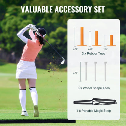 VEVOR Golf Hitting Mat, 5x4ft Artificial Turf Golf Hitting Mat, Golf Hitting Training Aids with 6 Golf Tees, Golf Practice Hitting Mat for Backyard Driving Indoor Outdoor Training - DYJQDDYJQD5XZ0D54V0 - view 7
