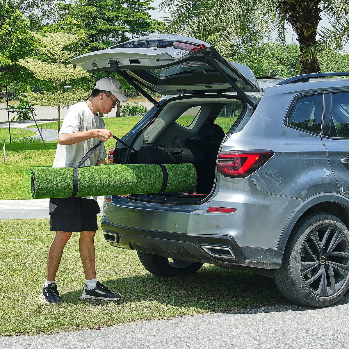 VEVOR Golf Hitting Mat, 5x4ft Artificial Turf Golf Hitting Mat, Golf Hitting Training Aids with 6 Golf Tees, Golf Practice Hitting Mat for Backyard Driving Indoor Outdoor Training - DYJQDDYJQD5XZ0D54V0 - view 9