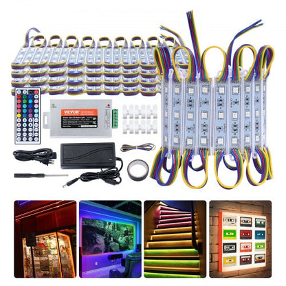 VEVOR 80PCS LED Storefront Lights, 41 ft, LED Module Lights, 5050 SMD 3-LED RGB Color Changing Window Lights with Remote Control for Business Store Window Advertising Letter Signs, IP68 Waterproof - DYKDMMKD5050A5XWPV1 - view 2