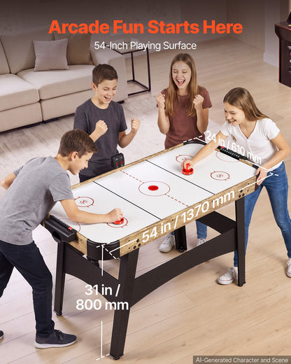 VEVOR 54" Air Hockey Table with Electronic Scorer & High-powered Blower, for Family Game Room, Basements and Home Air Powered Hockey Arcade Game Table Set with Pushers & Pucks, Stable Leg - DYKQGQZ54INCI82WC001V1 - view 3