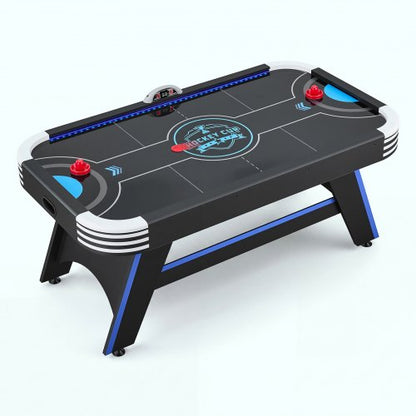 VEVOR 72" Air Hockey Table with LED Lights & Electronic Scorer, for Family Game Room, Basements and Home, Air Powered Hockey Arcade Game Table Set with High-powered Blower, Stable Leg - DYKQGQZ72INCE7307001V1 - view 2