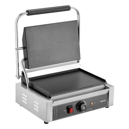 VEVOR Commercial Panini Grill, 1800W Electric Sandwich Panini Maker, Stainless Steel Sandwichs Press Grill with Handle and Temp Control, 13.5x9.3 in Full Flat Enamel Plate, for Hamburger Steak Bacon - DYYBDBL139YCMVTHB002V1 - view 10