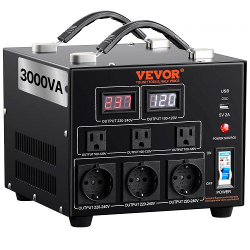 VEVOR Voltage Converter Transformer - Select Your Configuration - DYZHQ110V230VX4UMV1 - view 1