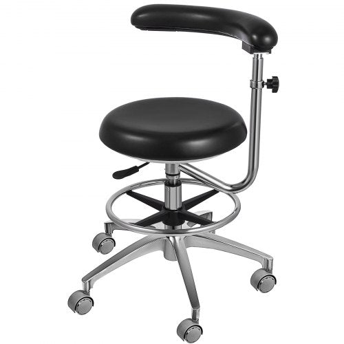 VEVOR Medical Dental Stool Dentist Chair with 360 Degree Rotation Armrest PU Leather Assistant Stool Chair Height Adjustable Doctor Chair - DZBLACKWKBHXSTZY1V0 - view 1