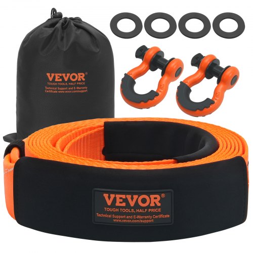 VEVOR Heavy Duty Tow Strap Recovery Kit 3" x 20 ft (MBS-36,000 lbs) Tree Saver Winch Strap, Triple Reinforced Loop & Protective Sleeves & Storage Bag , 3/4" D-Ring Shackles, for Truck Jeep SUV ATV - DZDL3IN20FTC4ICX8V0 - view 2