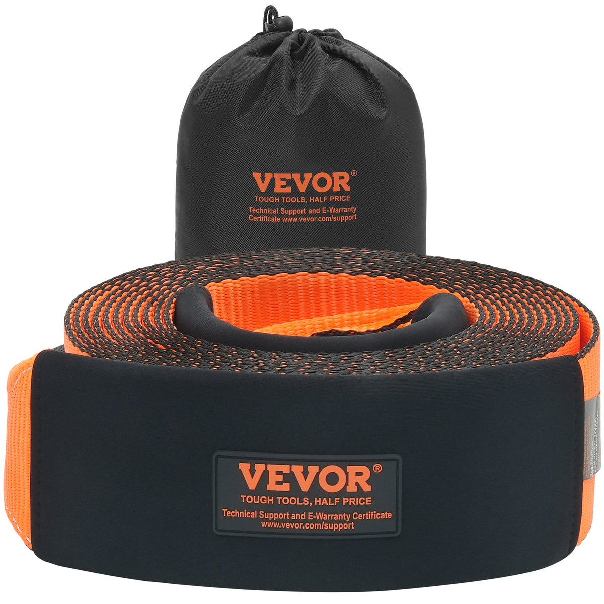 VEVOR Recovery Tow Strap 4" x 30', 46,500 lbs Break Strength, Triple Reinforced Loop Straps, Tree Saver, Off Road Towing and Recovery, Extreme Weather Resistance, Protective Sleeves & Storage Bag - DZDL4IN30FTC67B2XV0 - view 1