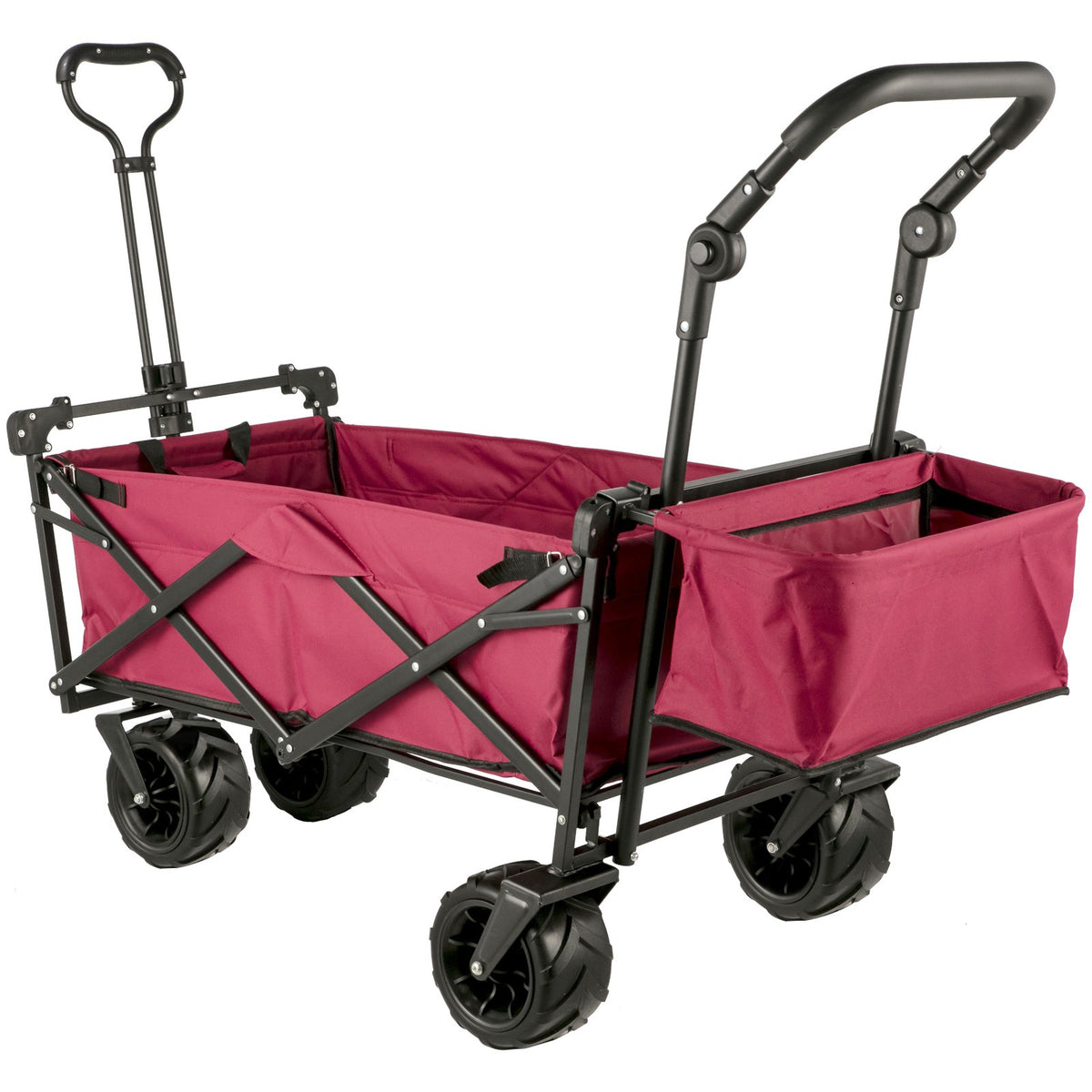 VEVOR Extra Large Collapsible Garden Cart with Removable Canopy, Folding Wagon Utility Carts with Wheels and Rear Storage, Wagon Cart for Garden, Camping, Grocery Cart, Shopping Cart, Red - DZDPTC-RDHSKU0001V0 - view 10
