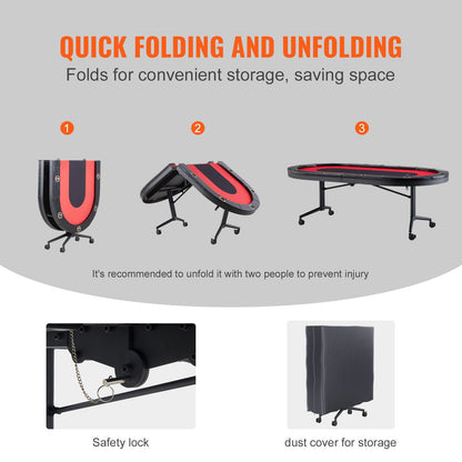VEVOR Folding Poker Table Top - Select Your Configuration - DZDTZDPKPZ10ERDQTV0 - view 3