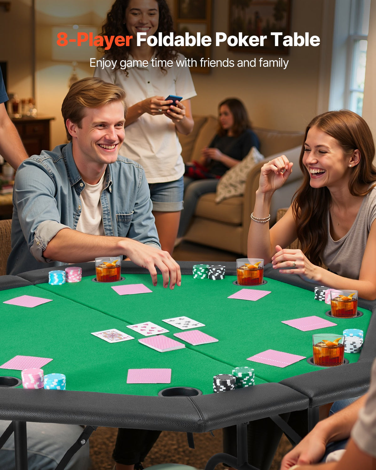 VEVOR Folding Poker Table Top - Select Your Configuration - DZDTZDPKPZ489FLWI001V0 - view 2
