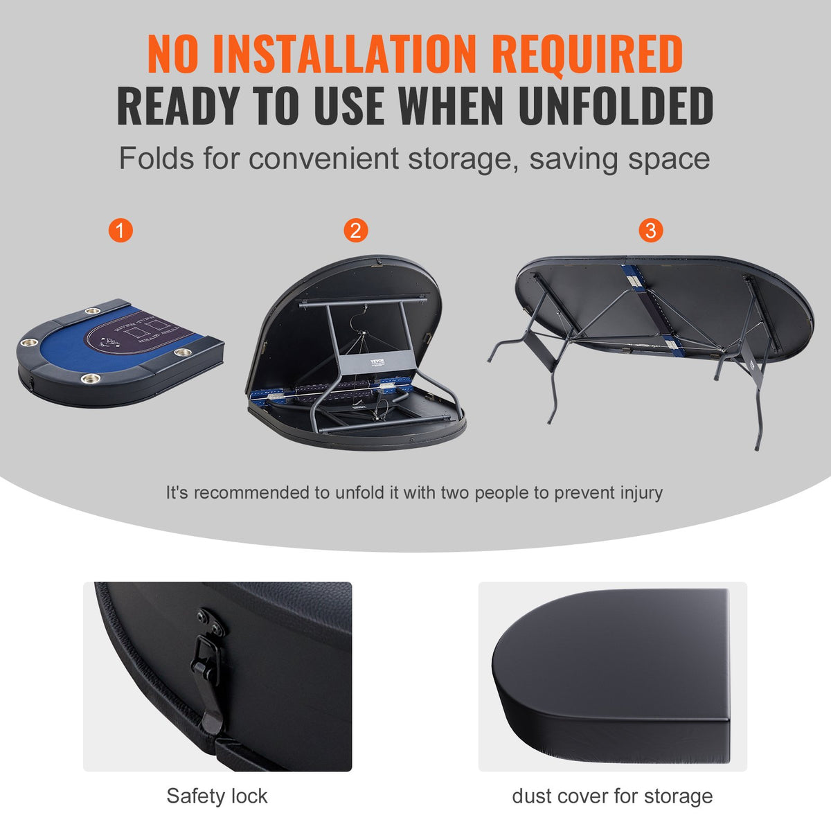 VEVOR Folding Poker Table Top - Select Your Configuration - DZDTZDPKPZ8P95XDIV0 - view 3