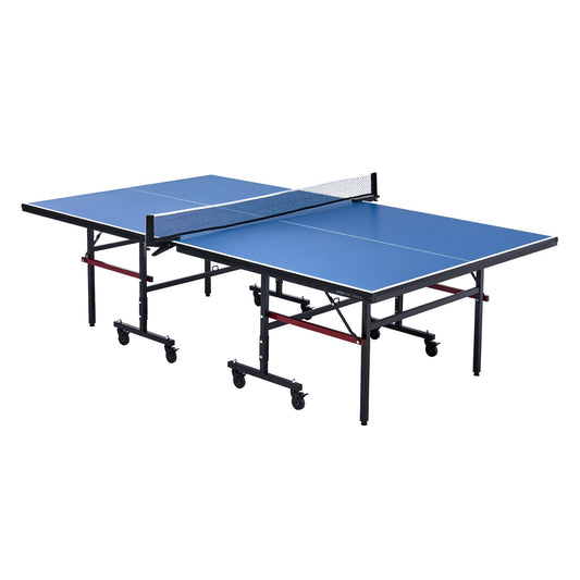 VEVOR Ping Pong Table, Professional Table Tennis Game, Indoor MDF Portable Table Tennis Table, Foldable Ping Pong Table with Quick Clamp Net and Lockable Wheel, 10 Minute Easy Assembly, 18mm Tabletops - DZDTZDPPQZ1877HKXV0 - view 1