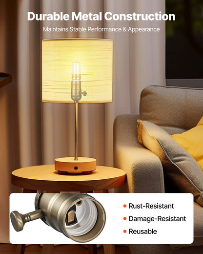 VEVOR Lamp Rewire Kit, E26 Lamp Socket with 12 ft Matching Cord, Antique Bronze Finish, Lamps Making Kit with All Essential Hardware, Light Wiring Kits for Table & Floor Lamps, DIY Rewire or Repair - DZDZXTZ1G0008U17N001V6 - view 4