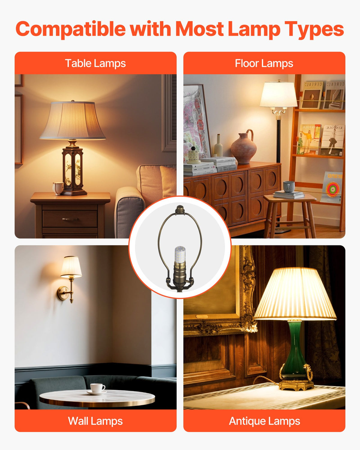 VEVOR Lamp Rewire Kit, E26 Lamp Socket with 12 ft Matching Cord, Antique Bronze Finish, Lamps Making Kit with All Essential Hardware, Light Wiring Kits for Table & Floor Lamps, DIY Rewire or Repair - DZDZXTZ1G0008U17N001V6 - view 6