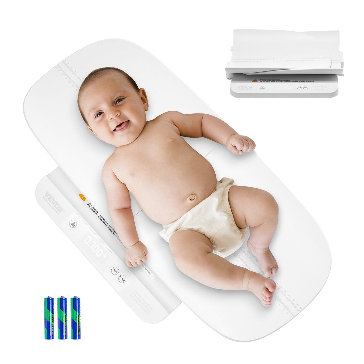 VEVOR Baby Scale, 2-in-1 Infant Weight Scale with Detachable Tray, Digital Baby Scale for Weighing with Hold & Tare Function, 5 Units for Babies, Toddler, Pet, 66LBS Capacity (3 x Battery Included) - DZEHYYECDZFTZN0WVV9 - view 1