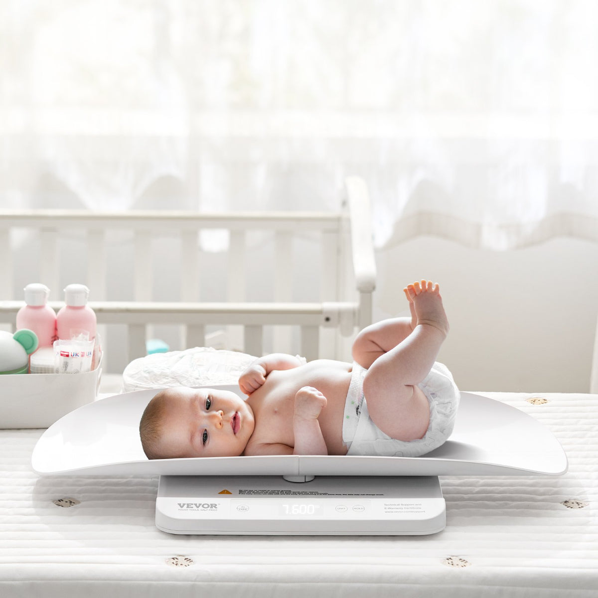 VEVOR Baby Scale, 2-in-1 Infant Weight Scale with Detachable Tray, Digital Baby Scale for Weighing with Hold & Tare Function, 5 Units for Babies, Toddler, Pet, 66LBS Capacity (3 x Battery Included) - DZEHYYECDZFTZN0WVV9 - view 9
