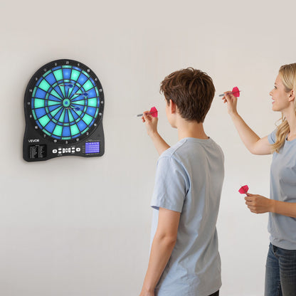 VEVOR Electronic Dart Board, LED-Illuminated Target Dartboard with 48 Games & 500+ Variations, Includes 6 Dart Shafts with Flights & 50 Soft Tips, Cricket Scoring LCD Screen - Supports Up to 8 Players - DZFBB135INCHH242X001V9 - view 9