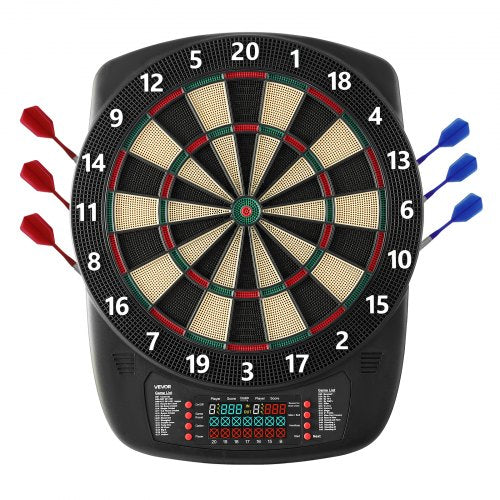 VEVOR Electronic Dart Board, 13.5" Target Dartboard with 43 Games & 200+ Variations for Up to 8 Players, 6 Dart Shafts with Flights & 50 Soft Tips, Color LCD Scoring Screen for Home Party Game Rooms - DZFBB135INCHUNE2I001V9 - view 2