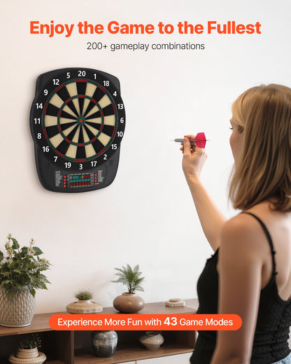 VEVOR Electronic Dart Board, 13.5" Target Dartboard with 43 Games & 200+ Variations for Up to 8 Players, 6 Dart Shafts with Flights & 50 Soft Tips, Color LCD Scoring Screen for Home Party Game Rooms - DZFBB135INCHUNE2I001V9 - view 3