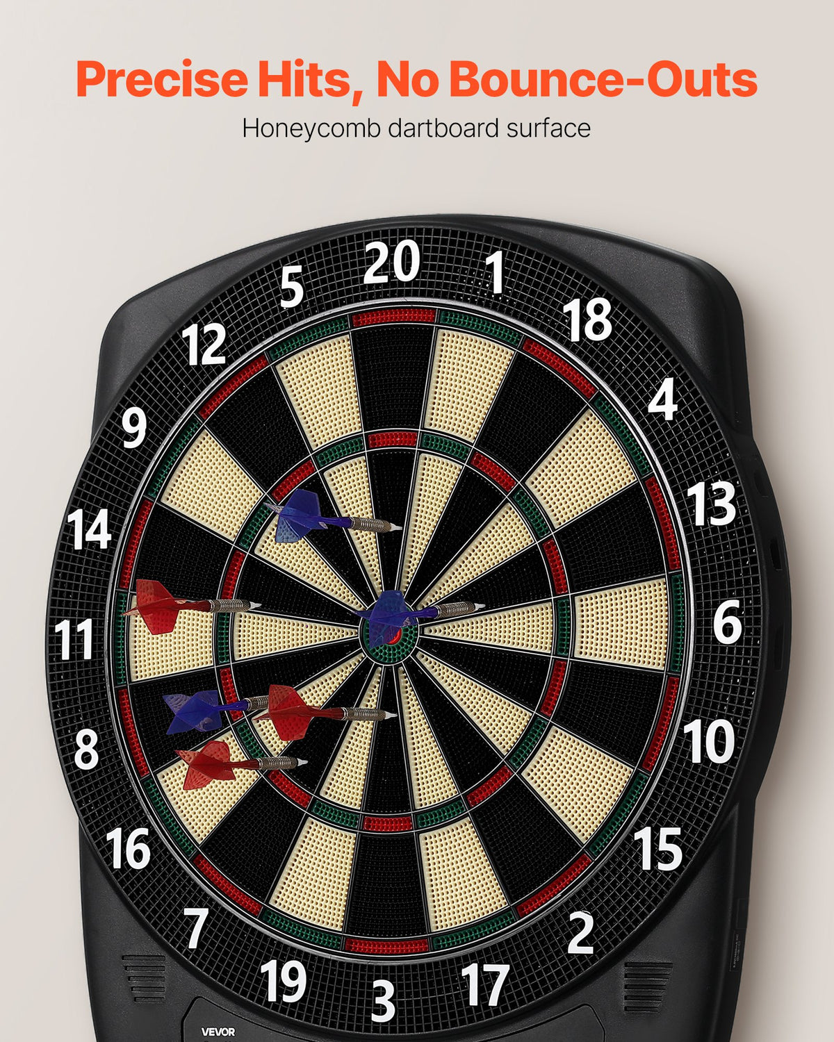 VEVOR Electronic Dart Board, 13.5" Target Dartboard with 43 Games & 200+ Variations for Up to 8 Players, 6 Dart Shafts with Flights & 50 Soft Tips, Color LCD Scoring Screen for Home Party Game Rooms - DZFBB135INCHUNE2I001V9 - view 4